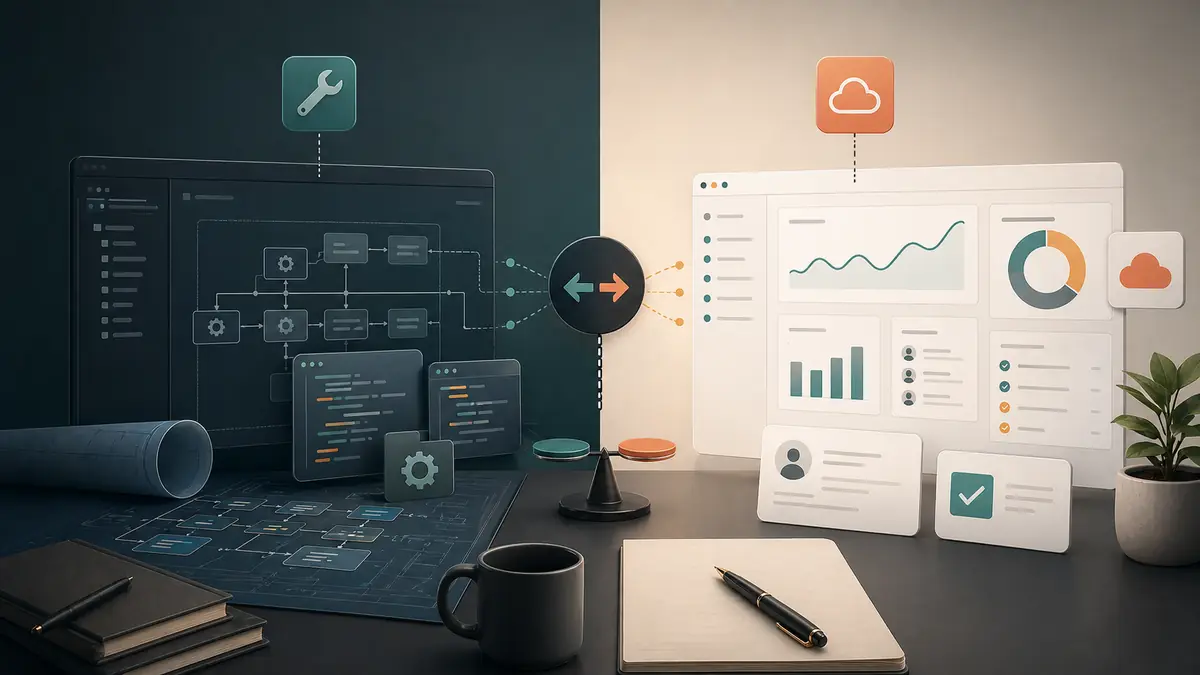 Copertă articol: Aplicație software custom sau tool SaaS: când merită să construiești