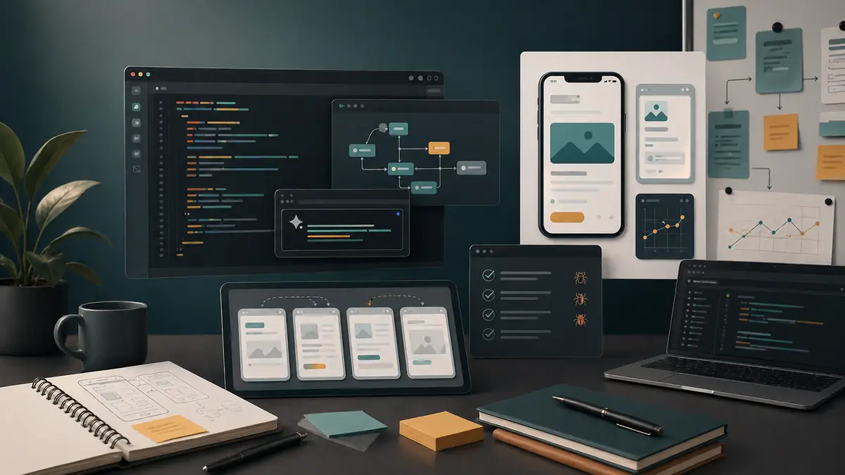 Copertă articol: Vibe coding pentru echipe interne: când accelerează și când devine risc